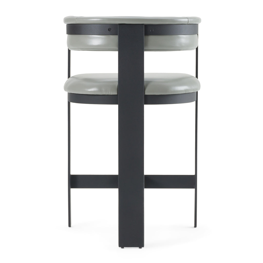 Boswell  Modern Grey Faux Leather + Black Counter Chair