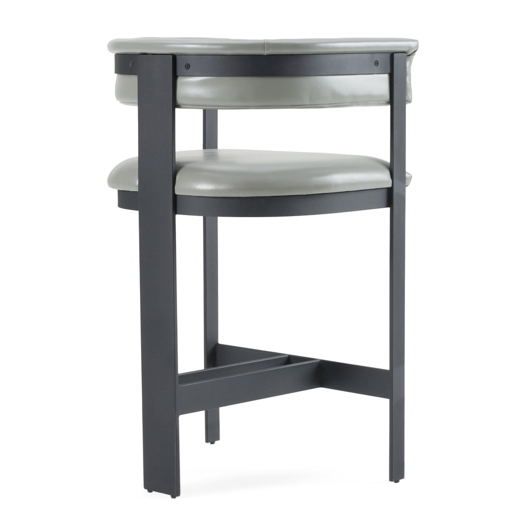 Boswell - Modern Grey Faux Leather + Black Counter Chair