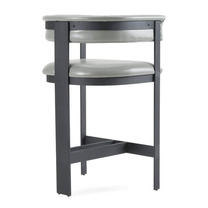 Boswell  Modern Grey Faux Leather + Black Counter Chair