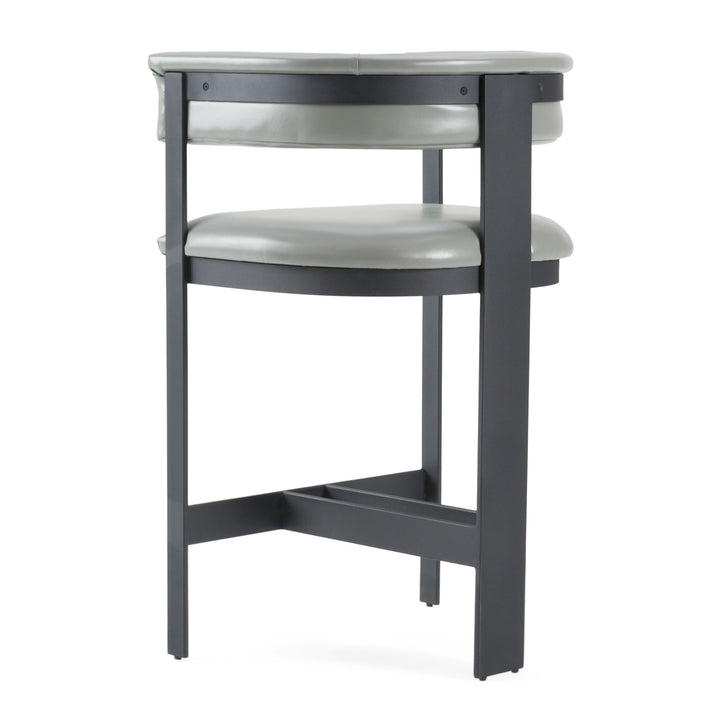 Boswell - Modern Grey Faux Leather + Black Counter Chair