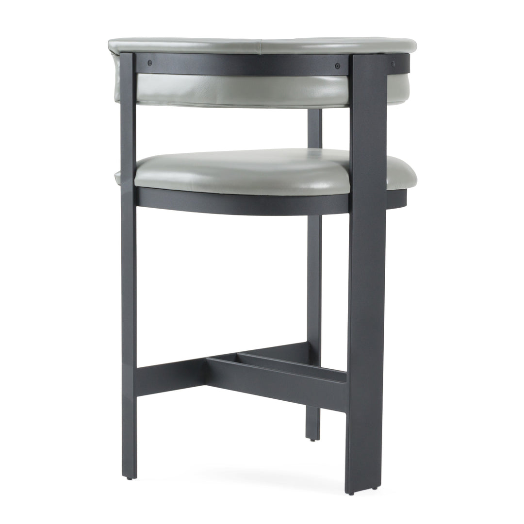 Boswell - Modern Grey Faux Leather + Black Counter Chair