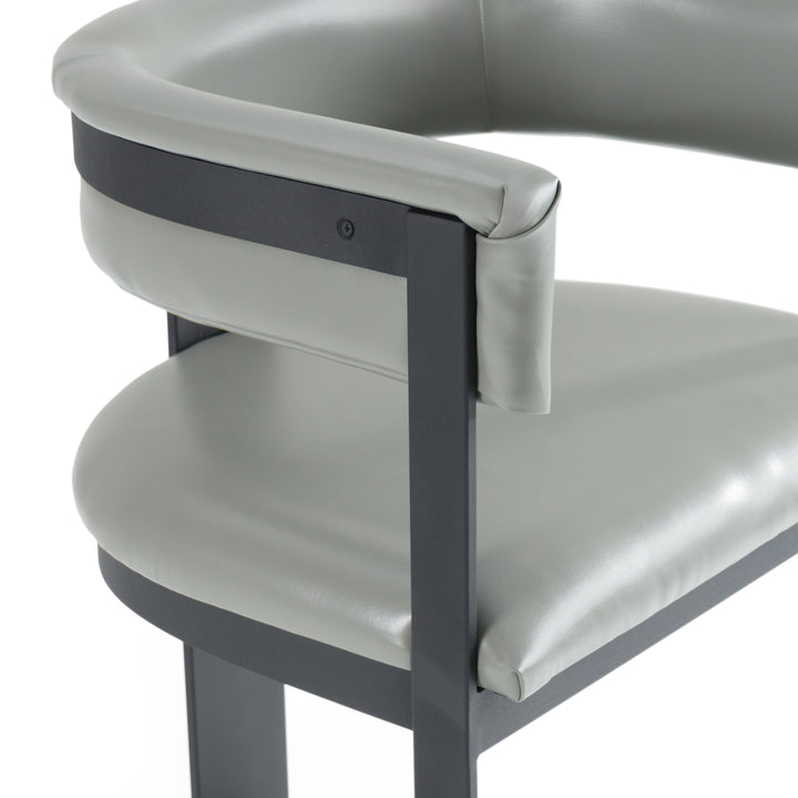 Boswell  Modern Grey Faux Leather + Black Counter Chair