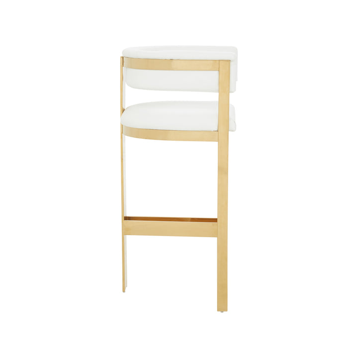 Boswell - Modern White + Gold Barstool