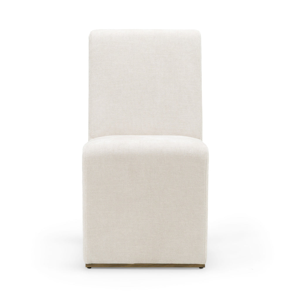 Bounty - Modern Beige Fabric + Antique Brass Dining Chair (Set of 2) - View 2