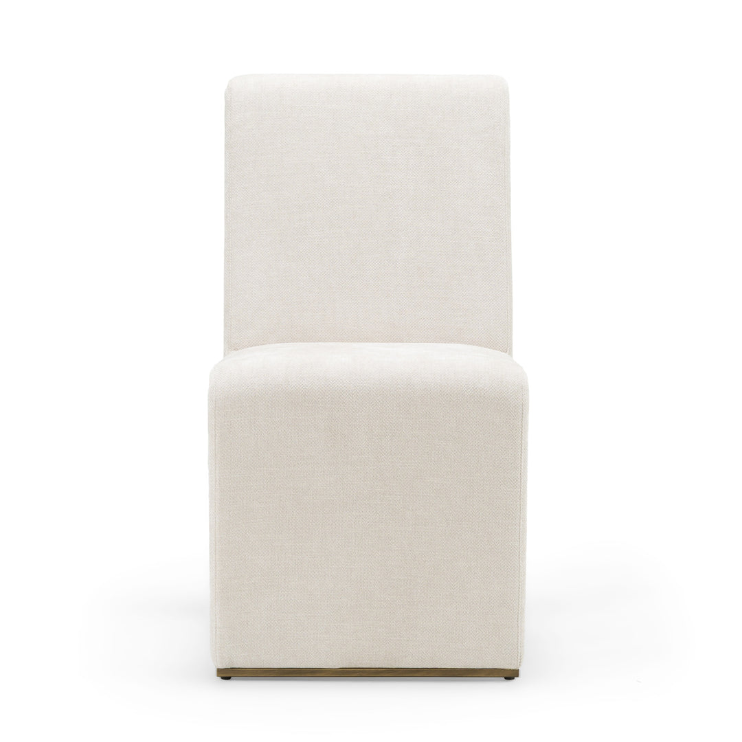 Bounty - Modern Beige Fabric + Antique Brass Dining Chair (Set of 2)