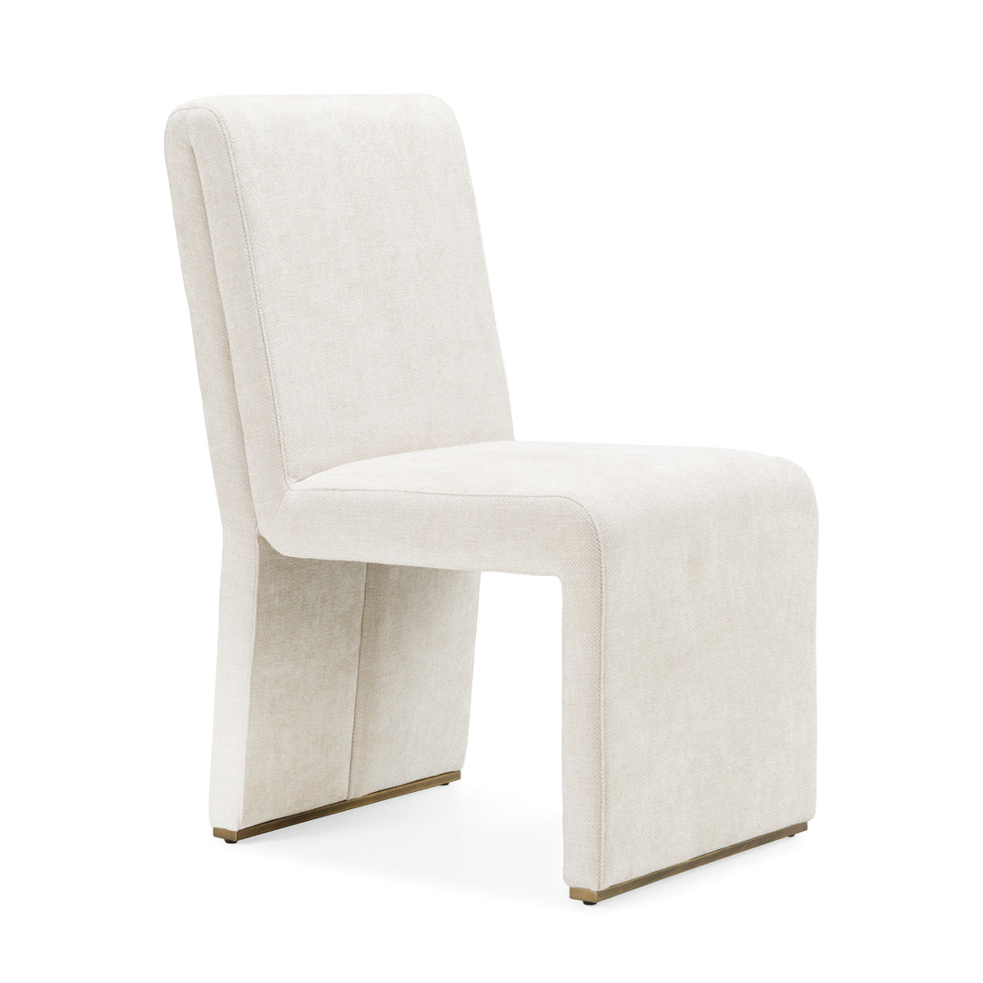 Bounty - Modern Beige Fabric + Antique Brass Dining Chair (Set of 2)