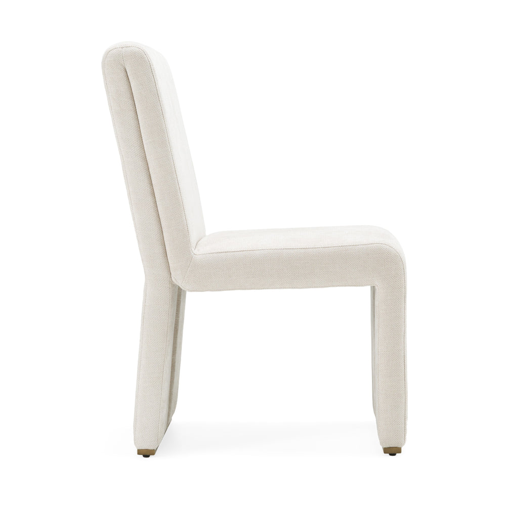 Bounty - Modern Beige Fabric + Antique Brass Dining Chair (Set of 2) - View 3