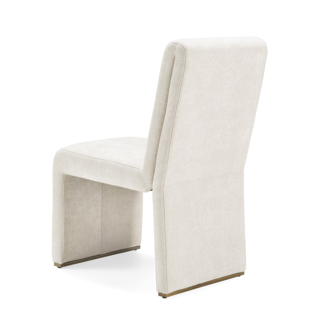 Bounty - Modern Beige Fabric + Antique Brass Dining Chair (Set of 2)