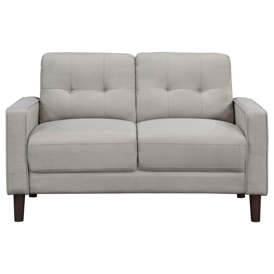 Bowen - 2 Piece Upholstered Track Arm Tufted Sofa Set - Beige Stationary Sofa & Loveseat modern furniture Contempo Furniture