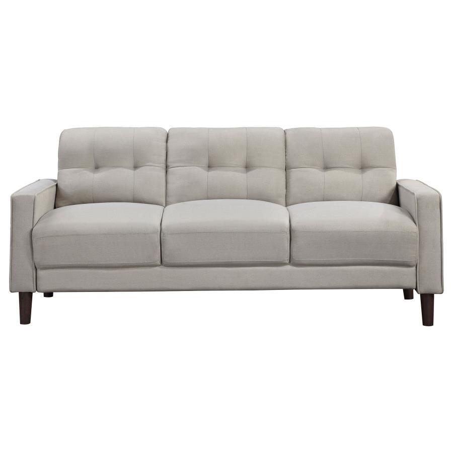 Bowen - 2 Piece Upholstered Track Arm Tufted Sofa Set - Beige Stationary Sofa & Loveseat modern furniture Contempo Furniture