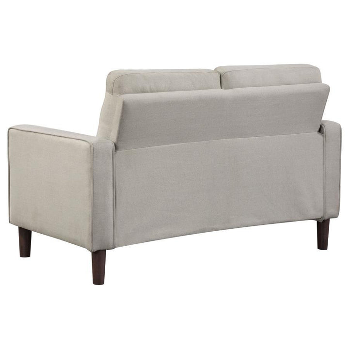 Bowen - 2 Piece Upholstered Track Arm Tufted Sofa Set - Beige Stationary Sofa &amp; Loveseat modern furniture Contempo Furniture