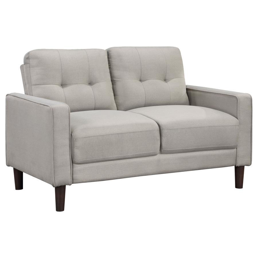 Bowen - 2 Piece Upholstered Track Arm Tufted Sofa Set - Beige Stationary Sofa & Loveseat modern furniture Contempo Furniture