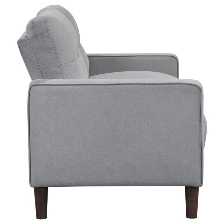 Bowen - 2 Piece Upholstered Track Arm Tufted Sofa Set - Gray Stationary Sofa &amp; Loveseat modern furniture Contempo Furniture