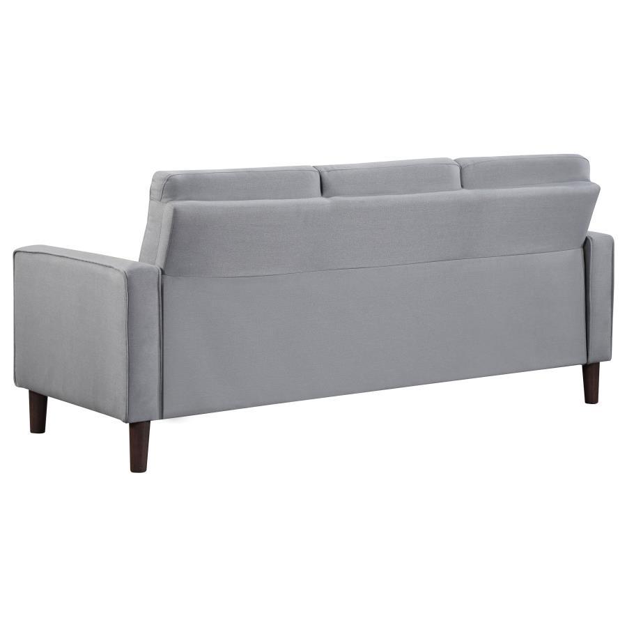 Bowen - 2 Piece Upholstered Track Arm Tufted Sofa Set - Gray Stationary Sofa & Loveseat modern furniture Contempo Furniture