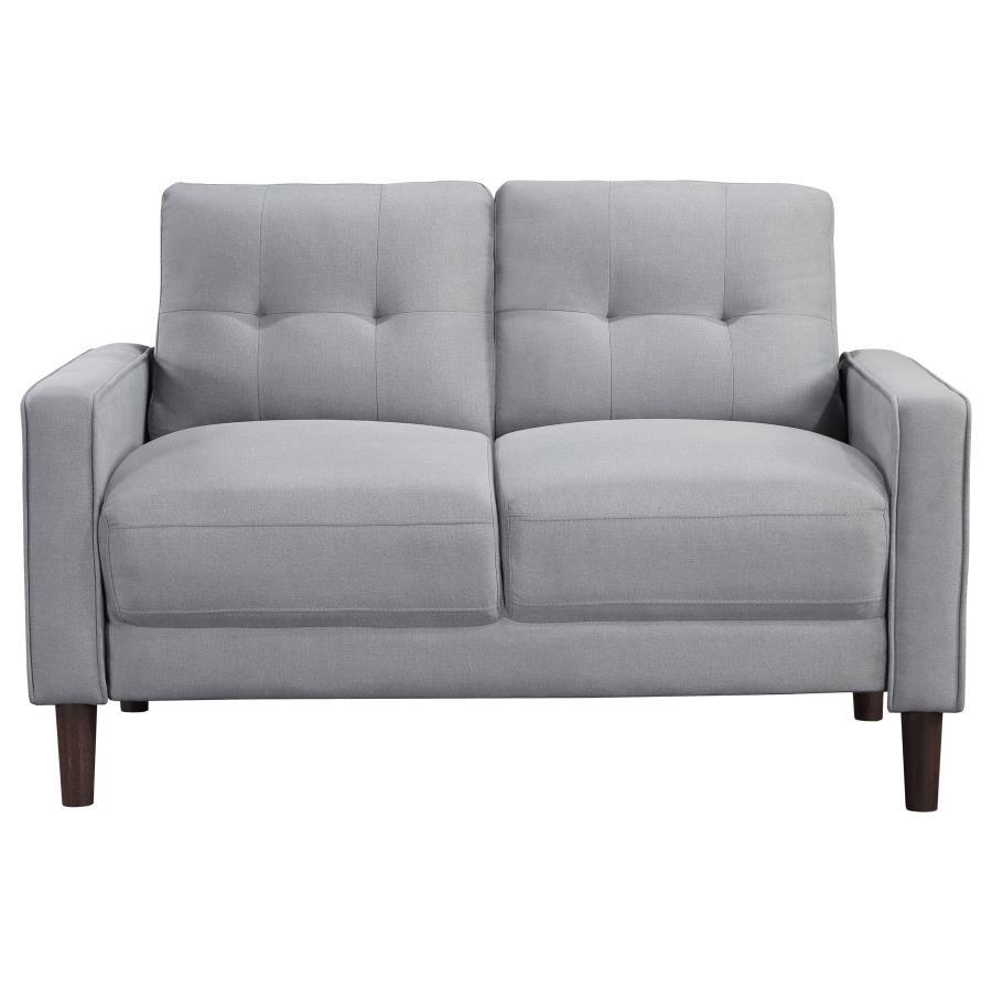 Bowen - 2 Piece Upholstered Track Arm Tufted Sofa Set - Gray Stationary Sofa & Loveseat modern furniture Contempo Furniture