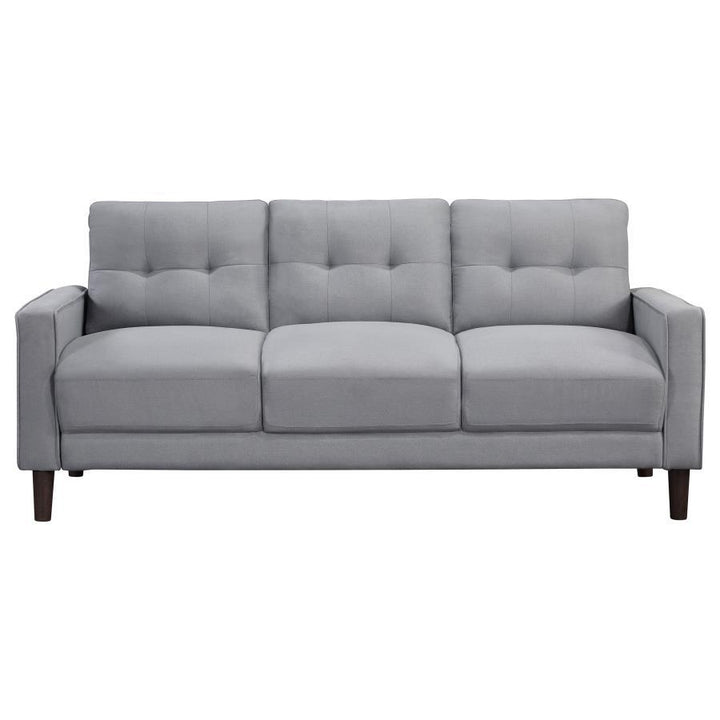 Bowen - 2 Piece Upholstered Track Arm Tufted Sofa Set - Gray Stationary Sofa &amp; Loveseat modern furniture Contempo Furniture