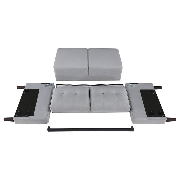 Bowen - 3 Piece Upholstered Track Arm Tufted Sofa Set - Gray 3 - Piece Living Room Set modern furniture Contempo Furniture