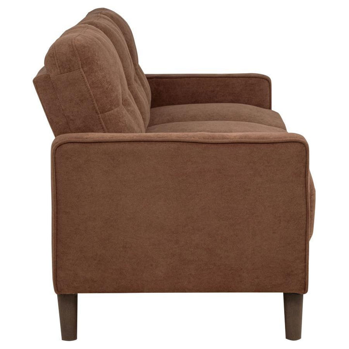 Bowen II - 2 - Piece Fabric Upholstered Track Arm Sofa Set - Rust Stationary Sofa &amp; Loveseat modern furniture Contempo Furniture