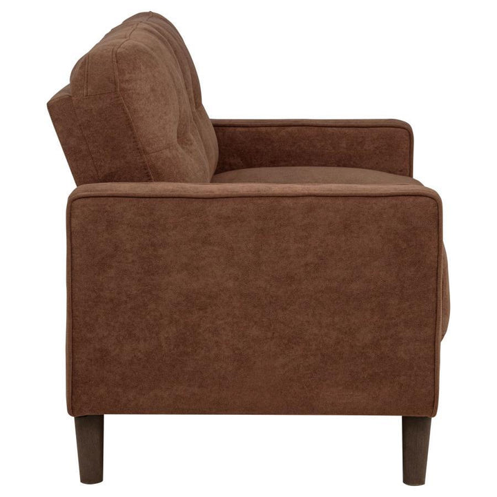 Bowen II - 3 - Piece Fabric Upholstered Track Arm Sofa Set - Rust 3 - Piece Living Room Set modern furniture Contempo Furniture