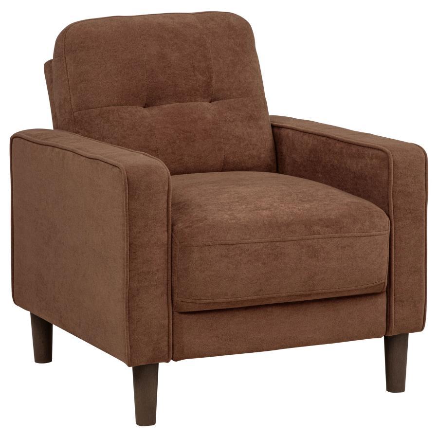 Bowen II - Fabric Upholstered Track Arm Accent Chair - Rust Arm Chair modern furniture Contempo Furniture