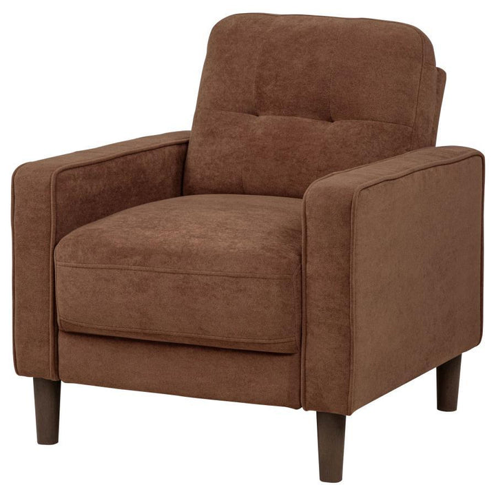 Bowen II - Fabric Upholstered Track Arm Accent Chair - Rust Arm Chair modern furniture Contempo Furniture