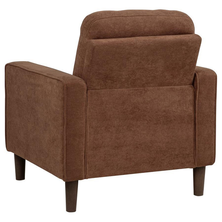 Bowen II - Fabric Upholstered Track Arm Accent Chair - Rust Arm Chair modern furniture Contempo Furniture