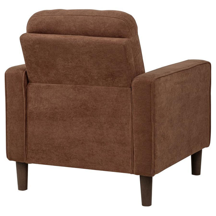 Bowen II - Fabric Upholstered Track Arm Accent Chair - Rust Arm Chair modern furniture Contempo Furniture