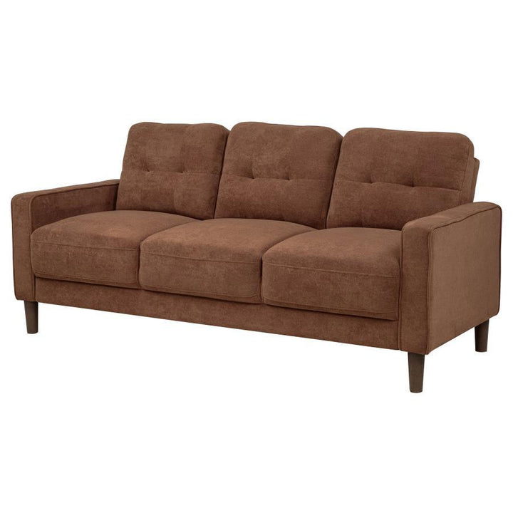 Bowen II - Fabric Upholstered Track Arm Sofa - Rust Stationary Sofa modern furniture Contempo Furniture