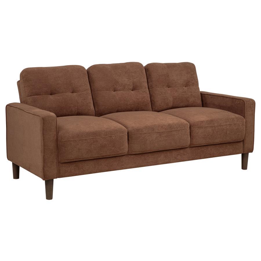 Bowen II - Fabric Upholstered Track Arm Sofa - Rust Stationary Sofa modern furniture Contempo Furniture