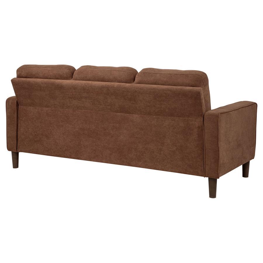 Bowen II - Fabric Upholstered Track Arm Sofa - Rust Stationary Sofa modern furniture Contempo Furniture