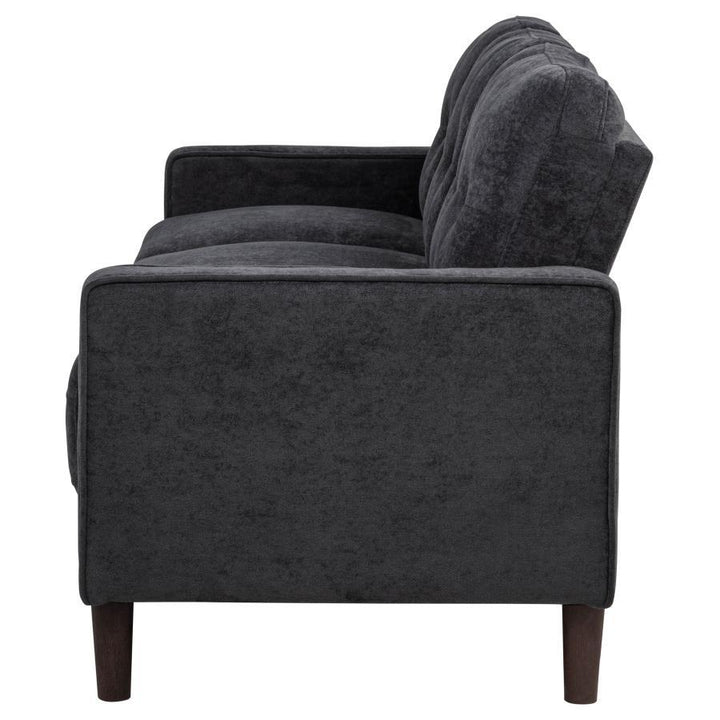 Bowen II - Fabric Upholstered Track Arm Sofa - Steel Gray Stationary Sofa modern furniture Contempo Furniture