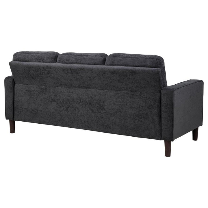 Bowen II - Fabric Upholstered Track Arm Sofa - Steel Gray Stationary Sofa modern furniture Contempo Furniture