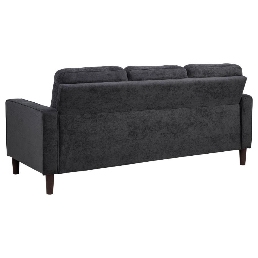 Bowen II - Fabric Upholstered Track Arm Sofa - Steel Gray Stationary Sofa modern furniture Contempo Furniture