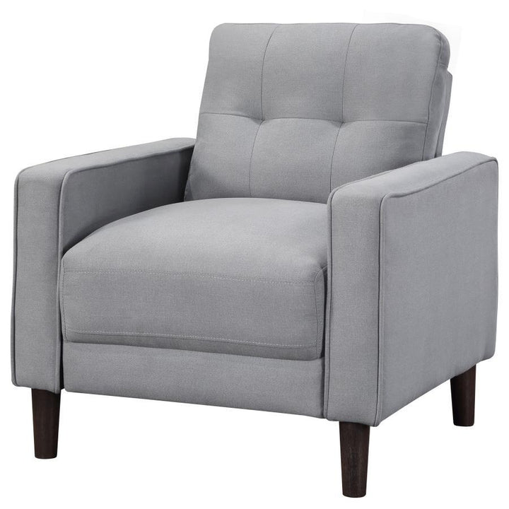 Bowen - Upholstered Track Arm Tufted Accent Chair - Gray Arm Chair modern furniture Contempo Furniture