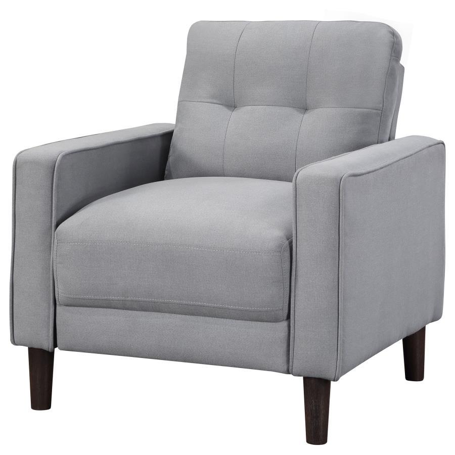 Bowen - Upholstered Track Arm Tufted Accent Chair - Gray Arm Chair modern furniture Contempo Furniture