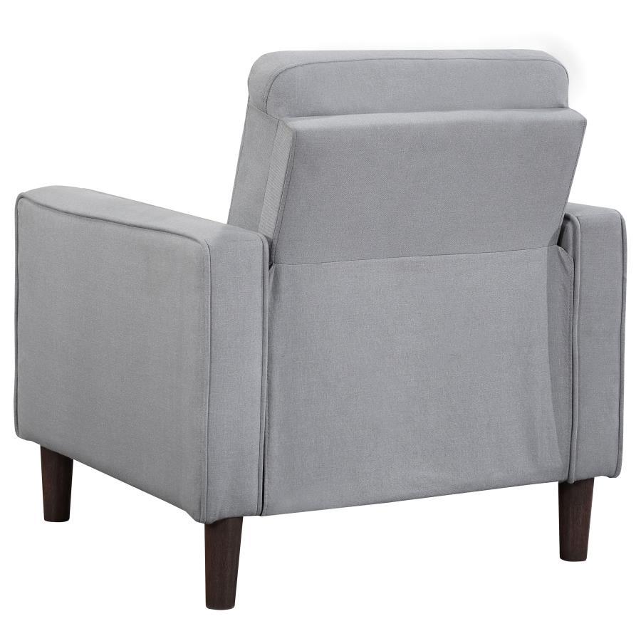 Bowen - Upholstered Track Arm Tufted Accent Chair - Gray Arm Chair modern furniture Contempo Furniture