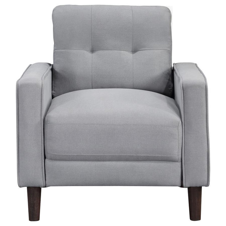 Bowen - Upholstered Track Arm Tufted Accent Chair - Gray Arm Chair modern furniture Contempo Furniture