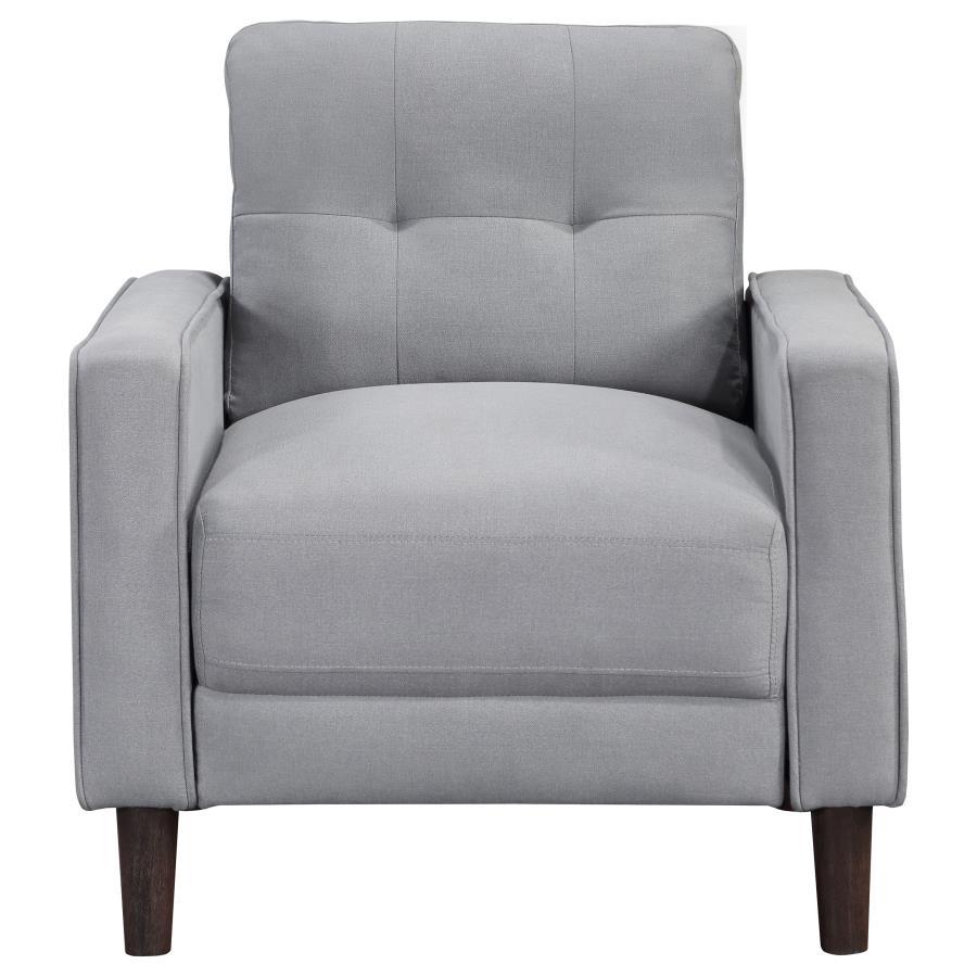 Bowen - Upholstered Track Arm Tufted Accent Chair - Gray Arm Chair modern furniture Contempo Furniture