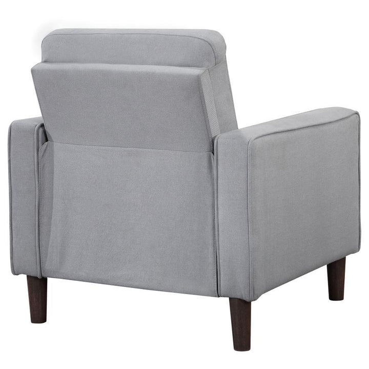 Bowen - Upholstered Track Arm Tufted Accent Chair - Gray Arm Chair modern furniture Contempo Furniture