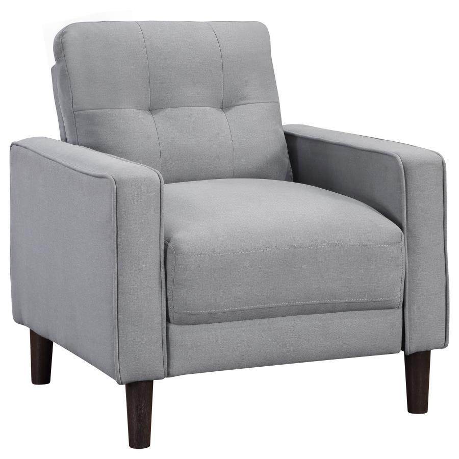 Bowen - Upholstered Track Arm Tufted Accent Chair - Gray Arm Chair modern furniture Contempo Furniture