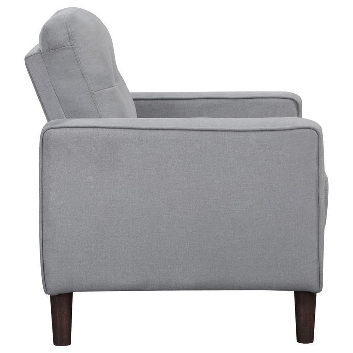 Bowen - Upholstered Track Arm Tufted Accent Chair - Gray Arm Chair modern furniture Contempo Furniture