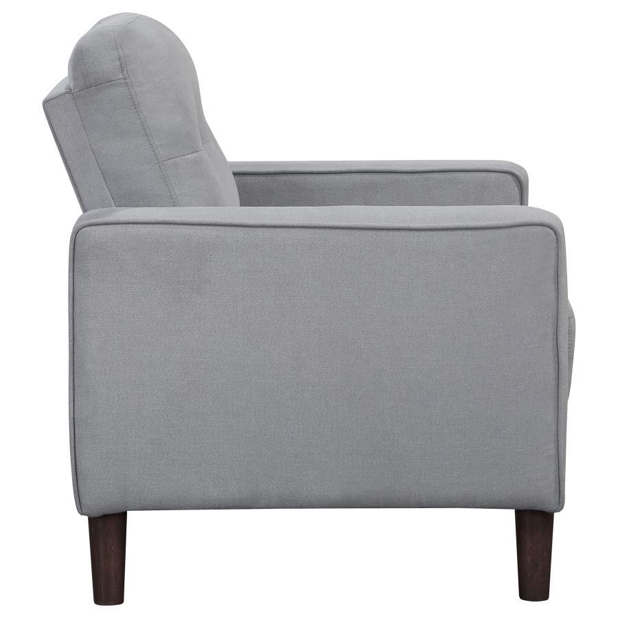 Bowen - Upholstered Track Arm Tufted Accent Chair - Gray Arm Chair modern furniture Contempo Furniture