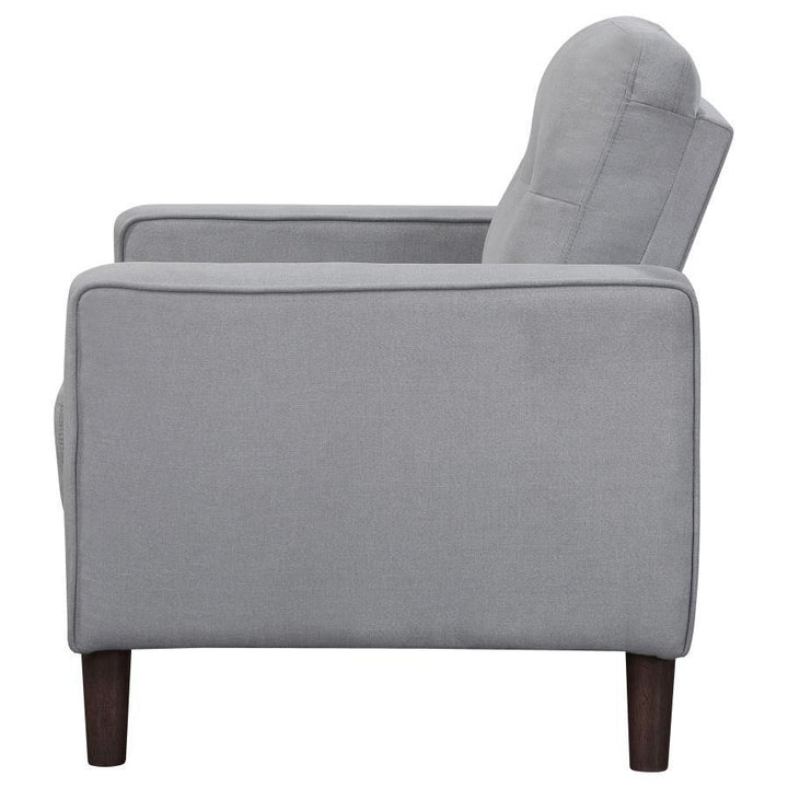Bowen - Upholstered Track Arm Tufted Accent Chair - Gray Arm Chair modern furniture Contempo Furniture
