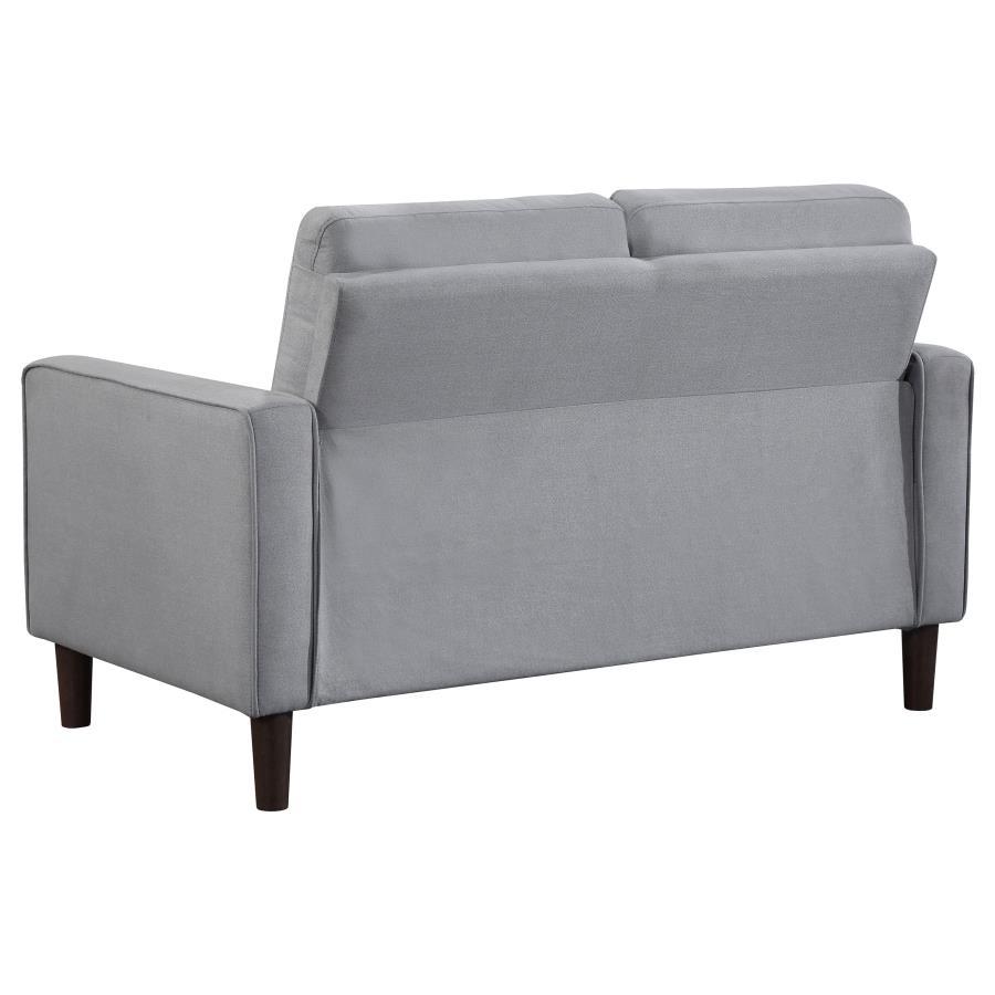 Bowen - Upholstered Track Arm Tufted Loveseat - Gray Stationary Loveseat modern furniture Contempo Furniture