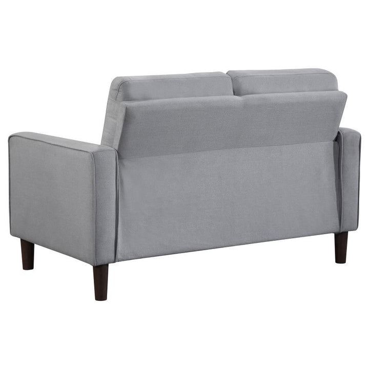 Bowen - Upholstered Track Arm Tufted Loveseat - Gray Stationary Loveseat modern furniture Contempo Furniture