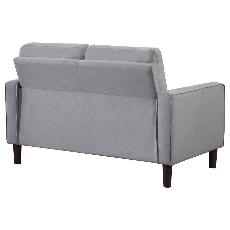 Bowen - Upholstered Track Arm Tufted Loveseat - Gray Stationary Loveseat modern furniture Contempo Furniture