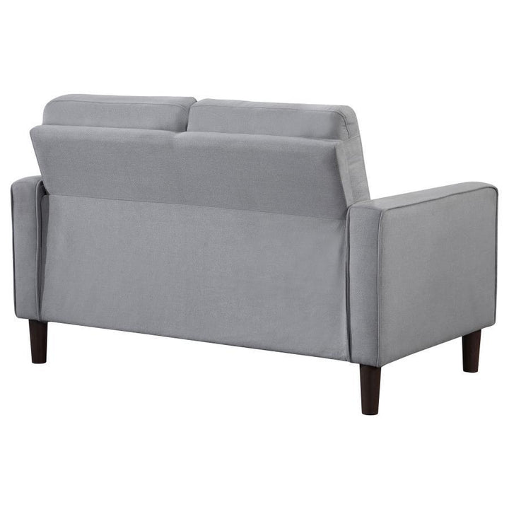 Bowen - Upholstered Track Arm Tufted Loveseat - Gray Stationary Loveseat modern furniture Contempo Furniture
