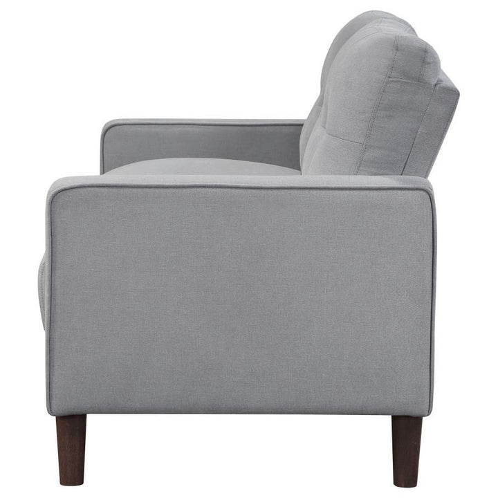 Bowen - Upholstered Track Arm Tufted Loveseat - Gray Stationary Loveseat modern furniture Contempo Furniture