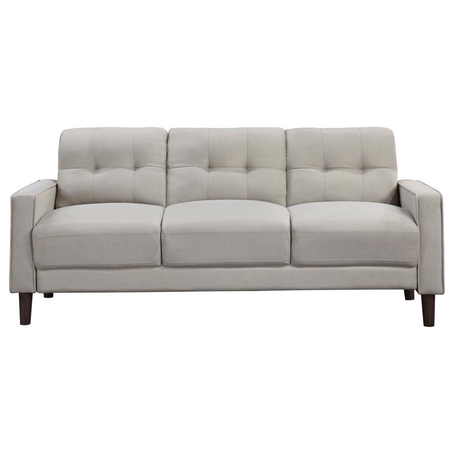 Bowen - Upholstered Track Arm Tufted Sofa - Beige Stationary Sofa modern furniture Contempo Furniture