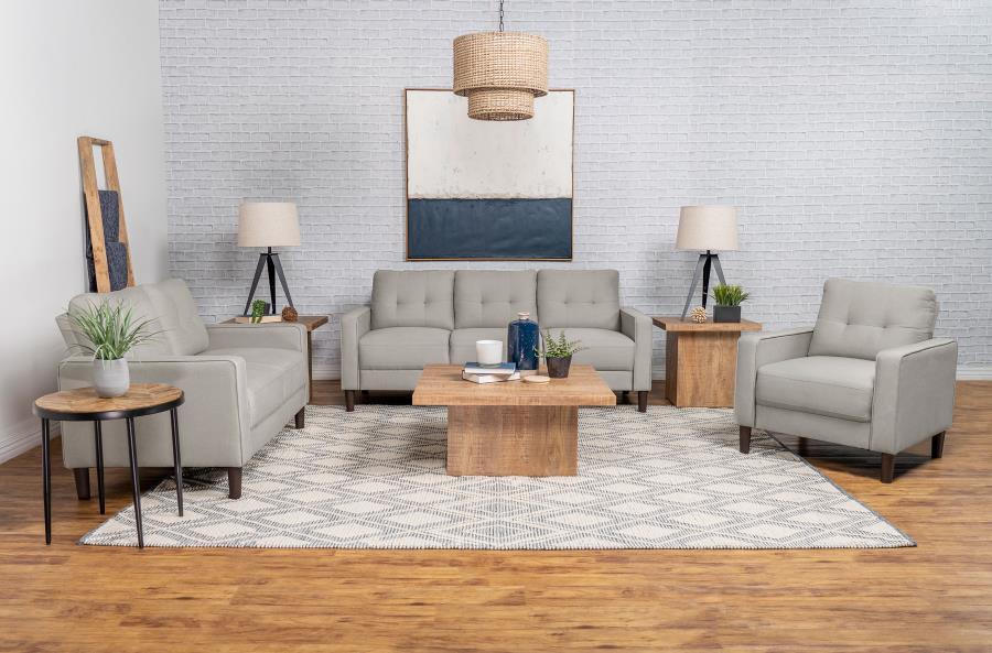 Bowen - Upholstered Track Arm Tufted Sofa - Beige Stationary Sofa modern furniture Contempo Furniture